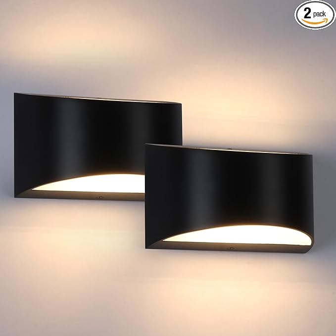 Black Modern LED Wall Sconce (with G9 Bulbs) Hardwired Indoor Wall Lights Set of 2 Up and Down Wall Mount Lamps for Hallways, Bedrooms, Hallways, Living Room 3000K Warm White