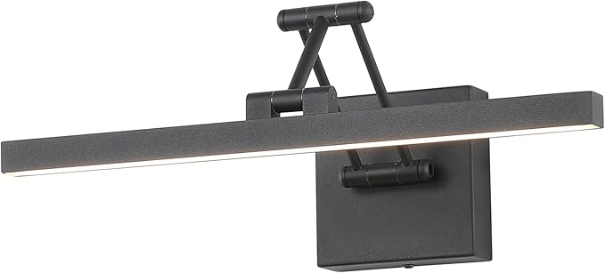 Hard-Wired Picture Light Dimmable LED Picture Lights for Paintings 15.7" Inch Black Metal Body Wall Pictures with Adjustable Swing Arm Art Display Lamps 7W 3000K Warm White Book Light