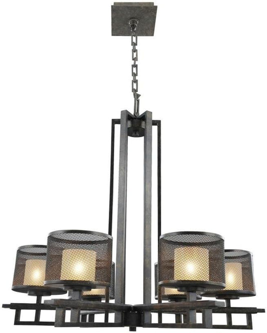 Kalco 6715VB Restoration Six Light Chandelier from Stanley Collection Dark Finish, Volcano Bronze
