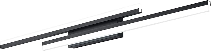 PRESDE 48 Inch Bathroom Light Fixtures Black Vanity Light Bar LED Modern Bath Wall Lighting Over Mirror 3CCT