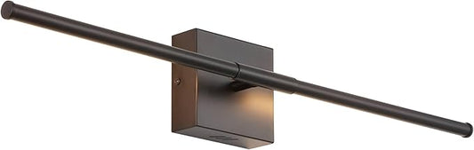 JONATHAN Y 28" Black Modern Dimmable Integrated LED Wall Sconce, Metal Vanity Light for Bathroom Mirror Bedroom Hallway, Sleek Hardwired Wall Lamp Fixture, 3000K (JYL7022C)