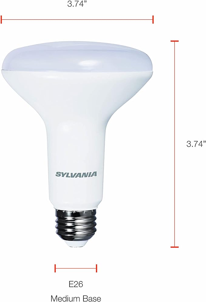 Sylvania Flood BR30 LED Light Bulb, 100W = 15.5W, Dimmable, 10 Year, 1450 Lumens, 5000K, Daylight - 6 Pack (41256)