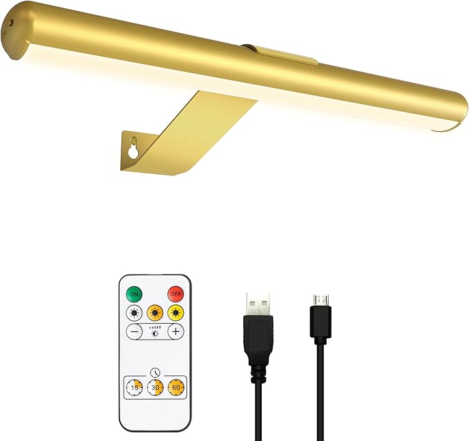 TINTINDOC Picture Light Rechargeable Wireless Painting Lights with Remote Control, Battery Operated Art Display Lamp Full Metal Dartboard Light,300LM Dimmable Accent Light for Picture Portrait on Wall