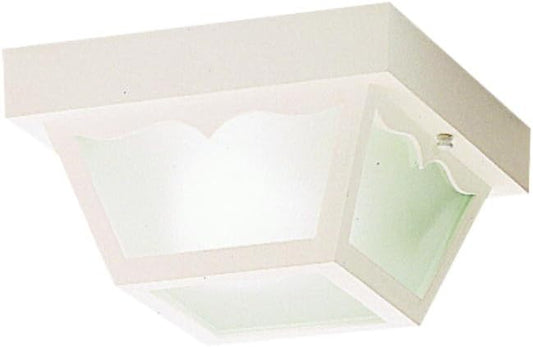 Kichler 8.5" Polypropylene 1 Light Flush Mount with Frosted Glass in White
