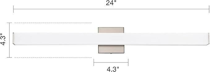 LED Bathroom Vanity Light Fixtures 31.5in Brushed Nickel,Dimmable24W 4000K Natural White Square Wall Fixture, Modern Lighting for Over Mirror, Damp Rated
