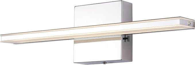 Modern Bathroom Vanity Light 15.7 inch 12W Dimmable 5CCT Led Bath Lights Fixture Over Mirror, Chrome Vanity Light for Bathroom Mirror Cabinets