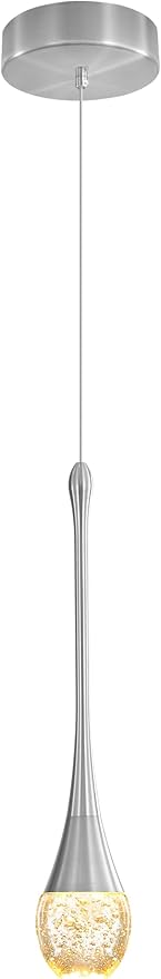 ykolupty Mini Chandelier Modern Crystal Pendant Light LED Dimmable Crystal Ceiling Pendant Lighting for Kitchen Island Dining Room Hallway Bedroom (Silver 1 Pack)