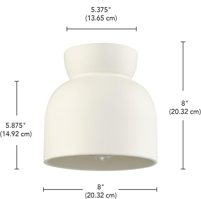 GLOBE Electric 66000149 1-Light Flush Mount Ceiling Light, Cannoli Cream, Ceramic Effect Shade, Kitchen, Home Improvement, Hallway, Front Door, Entry, Dimmable