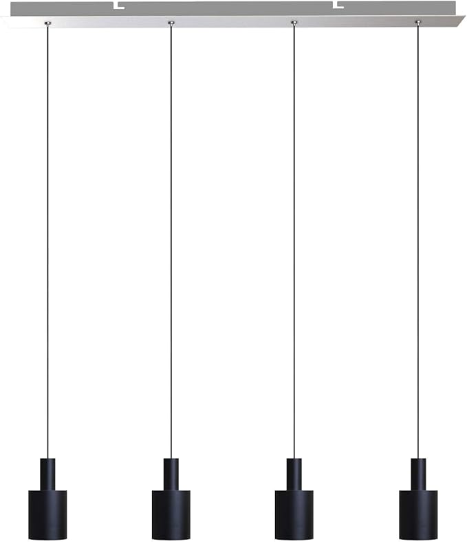 Virgo 4 Mini Pendant Lighting Black - LED Hanging Light Fixture for Kitchen Island, Bar, Foyer - Cluster Pendants - Dimmable, Adjustable Wire, Lamp Bulb Included