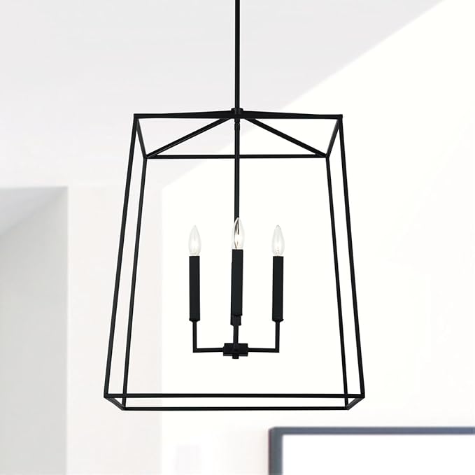 Capital Lighting 537643MB Thea Lantern Foyer Pendant, 4-Light 240 Total Watts, 28" H x 22" W, Matte Black