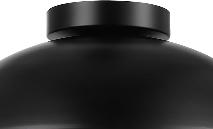Globe Electric 66000076 1-Light Flush Mount Ceiling Light, Matte Black and White Opal Glass Dual Shade, Modern Lighting for Kitchen Island or Dining Room, Wall and Dimmer Switch Compatible