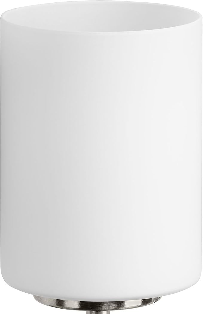 Replay Collection 3-Light Etched White Glass Modern Bath Vanity Light Brushed Nickel