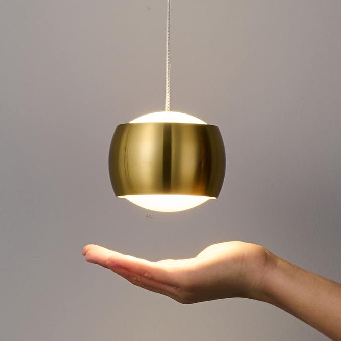 Modern LED Dimmable Pendant Light fixtures,Mini Island Pendant Lighting for Kitchen Island Dinning Room,Bedroom,Bar, Kitchen Island Ceiling Hanging Light Fixtures(gold-2-Pack)