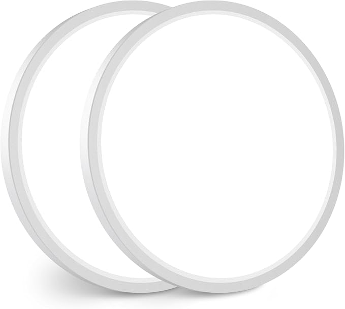 slochi 2Pack LED Flush Mount Ceiling Light Fixture, 15 Inch 30W, 3800LM, Super Slim 0.7 Inch, 3000K-6500K Adjustable Low Profile LED Ceiling Lights for Bathroom, Closet, Hallway(White)
