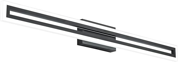SOLFART Vanity Light Bathroom Light Fixtures Over Mirror Bathroom Vanity Light Fixtures Black Modern Light Fixture 6000K