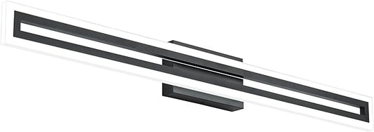 SOLFART Vanity Light Bathroom Light Fixtures Over Mirror Bathroom Vanity Light Fixtures Black Modern Light Fixture 6000K