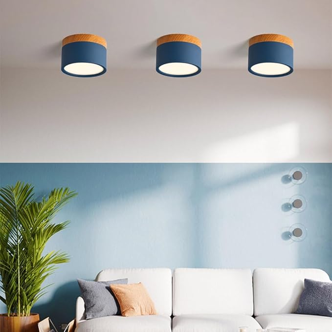 4.2-Inch Macaron Style Ceiling Light, Nordic Modern Ceiling Light Fixture, 15W LED Mini Cylinder Minimalist Close to Ceiling Lamp for Bedroom Hallway Entryway Kitchen Foyer Office
