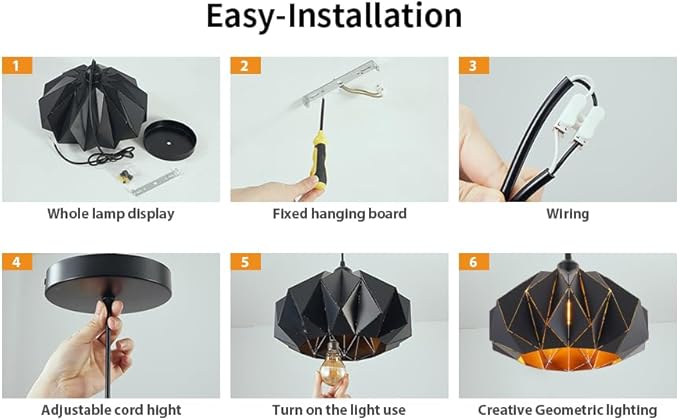 Industrial Black Pendant Lights Kitchen Island,11.8" Metal Dome Hanging Lighting Fixture Modern Wire Cutting Hollow Out Chandelier for Dining Living Room Bar Counter Restaurant,E26