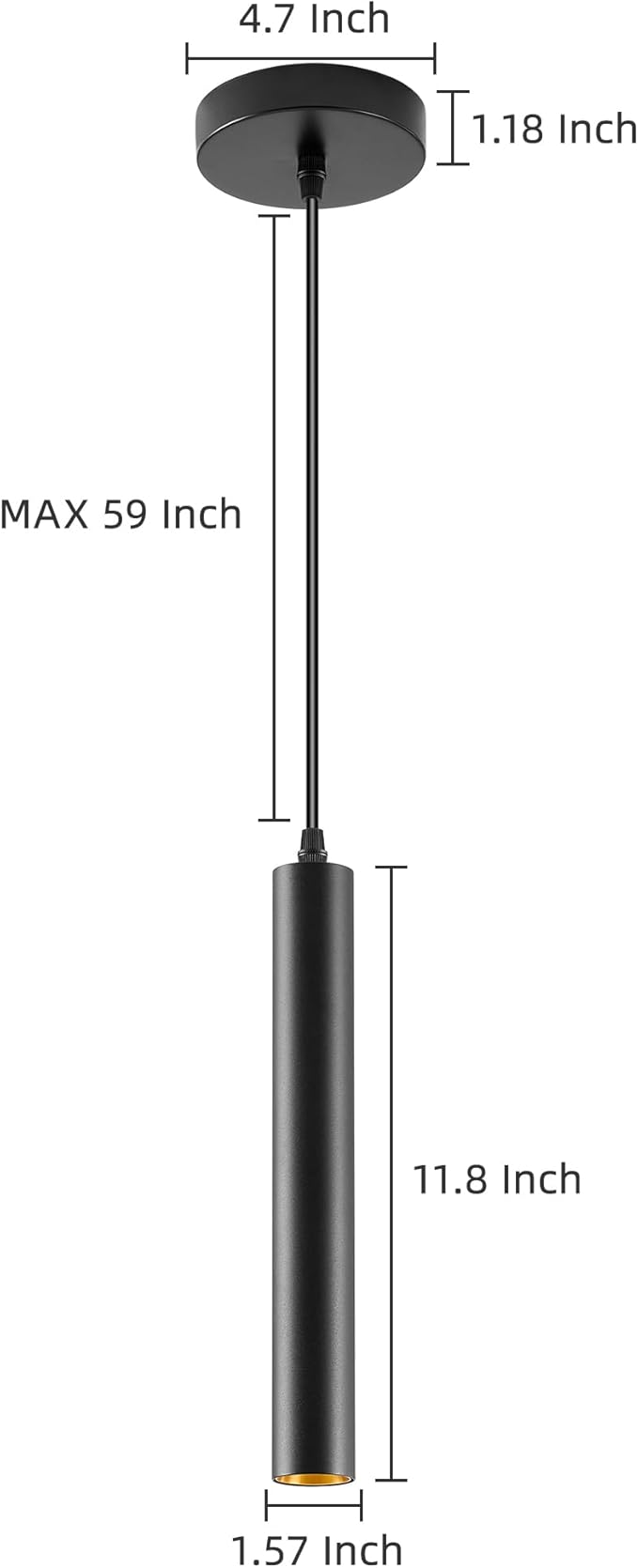 Modern LED Pendant Light, 10W Dimmable Ceiling Hanging Spotlight Fixture Black Minimalist Aluminum Pendant Lighting for Kitchen Island, Bar Counter, Bedroom, 4000K, ETL Listed, Pack of 3
