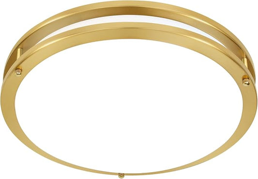 Hlite 36W 13inch LED Flush Mount Ceiling Light Fixture,3600LM 5000K Super Bright Natural Daylight,Low Profile LED Ceiling Light Flush Mount for Bedroom,Kitchen,Bathroom,Hallway(Gold 1Pack)