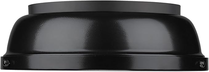 Golden Lighting 3602-14 BLK-BK Duncan Flush Mount, Matte Black with Black Shade- Flush Mount Ceiling Light, Ceiling Light Fixture, Flush Mount Light Fixture, Lights