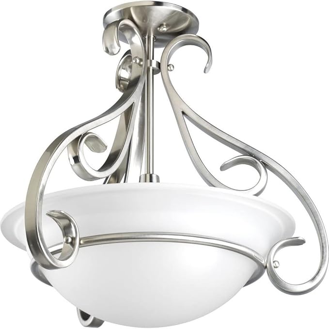 Progress Lighting 3-Light Foyer Pendant, Torino Collection, Indoor, P3843-09, Brushed Nickel