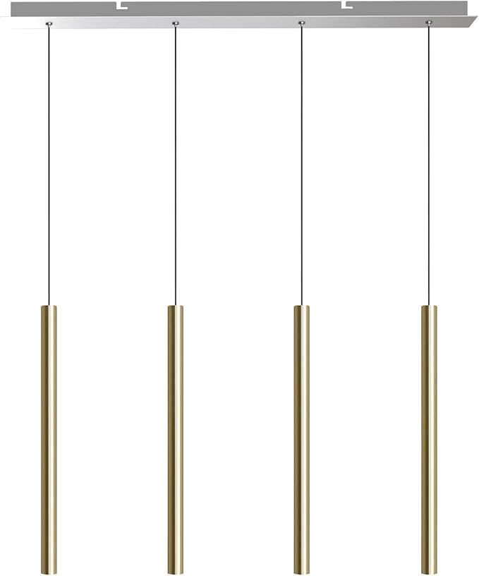 CANALIS 4 Mini Pendant Lighting Brass - LED Hanging Light Fixture for Kitchen Island, Bar, Foyer - Cluster Pendants - Dimmable, Adjustable Wire, Lamp Bulb Included