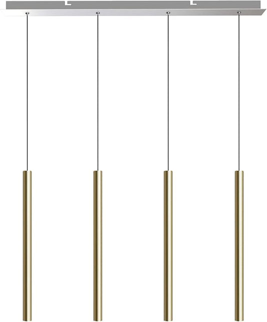 CANALIS 4 Mini Pendant Lighting Brass - LED Hanging Light Fixture for Kitchen Island, Bar, Foyer - Cluster Pendants - Dimmable, Adjustable Wire, Lamp Bulb Included