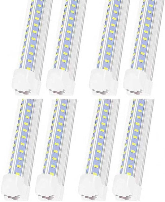 Led Shop Lights,Led Shop Lights 4FT 50W 6500K 7000LM Clear White,Shop Light 4FT 110V Linkable Integrated V-Shape for Shop Garage,Warehouse,Workbench and Workshop Commercial Bay Lighting(8-Pack)