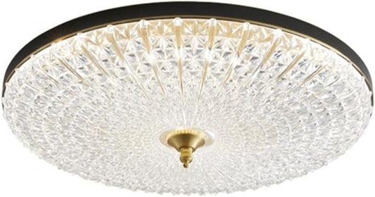 KISAD Close to Ceiling Lights Nordic Acrylic Decoration Ceiling Lights Minimalist Round Ultra-Thin Ceiling Lamp All Copper LED Dimmable Ceiling Light for Bedroom Porch Living Room(Black,50CM/19.7IN)