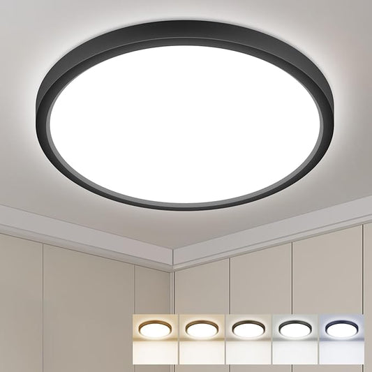 hepside LED Flush Mount Ceiling Light, 15Inch 30W LED Ceiling Lights Fixture,5 Color Temperatures in One,Ultra-Thin Flush Mount Light Fixture for Closet Bathroom Hallway Bedroom Laundry