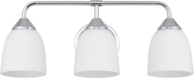 Chrome 3-Light Traditional Bathroom Vanity Light Fixtures Over Mirror, Modern Vanity Lights for Living Room, Standard E26 Base, Chrome