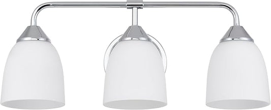 Chrome 3-Light Traditional Bathroom Vanity Light Fixtures Over Mirror, Modern Vanity Lights for Living Room, Standard E26 Base, Chrome