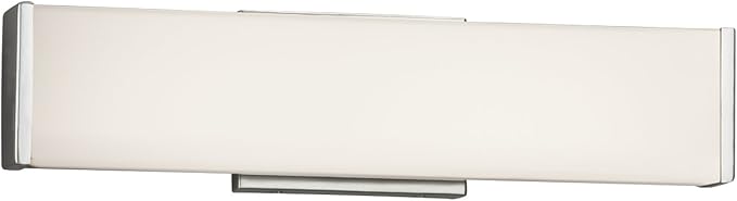 Fusion - Latitude 19" LED Linear Wall/Bath Light - Artisan Glass Shade in Opal - Polished Chrome Finish