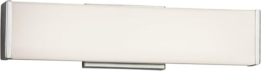 Fusion - Latitude 19" LED Linear Wall/Bath Light - Artisan Glass Shade in Opal - Polished Chrome Finish
