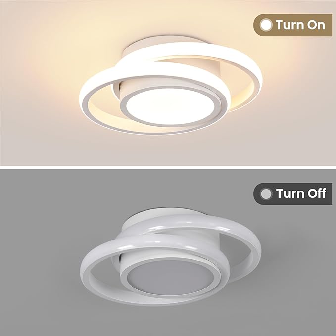 CANEOE Modern Led Ceiling Lights, Small Led Close to Ceiling Light Fixture,32W Round LED Ceiling Lamp for Bedroom Hallway Aisle Corridor Light Lighting (Warm White,3000K)
