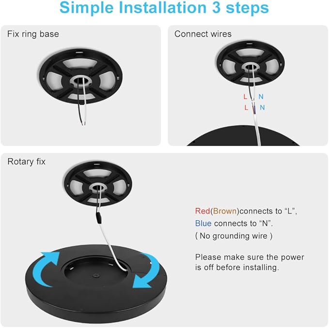 12inch 24W LED Ceiling Light Flush Mount, 6000K Cold White Ceiling Light, 3200LM Bright Round Lighting Fixtures, Flat Slim Black Ceiling Lights for Bedroom Kitchen Living Room Stairwell