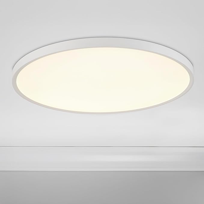 Maxxima 24 in. LED Flush Mount Ceiling Light Fixture - 3300 Lumens, 5 CCT 2700K/3000K/35000K/4000K/5000K, Round Color Selectable Panel Light, Dimmable, Suitable for Bathroom or Shower