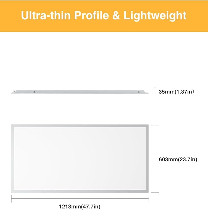 LED 2x4 Flat Panel Light, Drop Ceiling Lights Fixture, Selectable Features, 30W/40W/50W/60W/72W, 3000K/3500K/4000K/5000K/6500K, Dimmable (0-10V), for Office Kitchen, ETL Listed (2x4FT-2Pack)