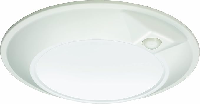 Juno JSBT 6-Inch SlimBasics Tapered Disk Downlight, Switchable + PIR Sensor, White (1 Pack)