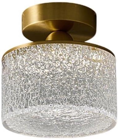 KISAD Nordic Bedroom Semi Flush Mount Ceiling Light Fixtures Modern Minimalist Hallway LED Close to Ceiling Lamp for Entryway Balcony(Clear,Cylindrical)