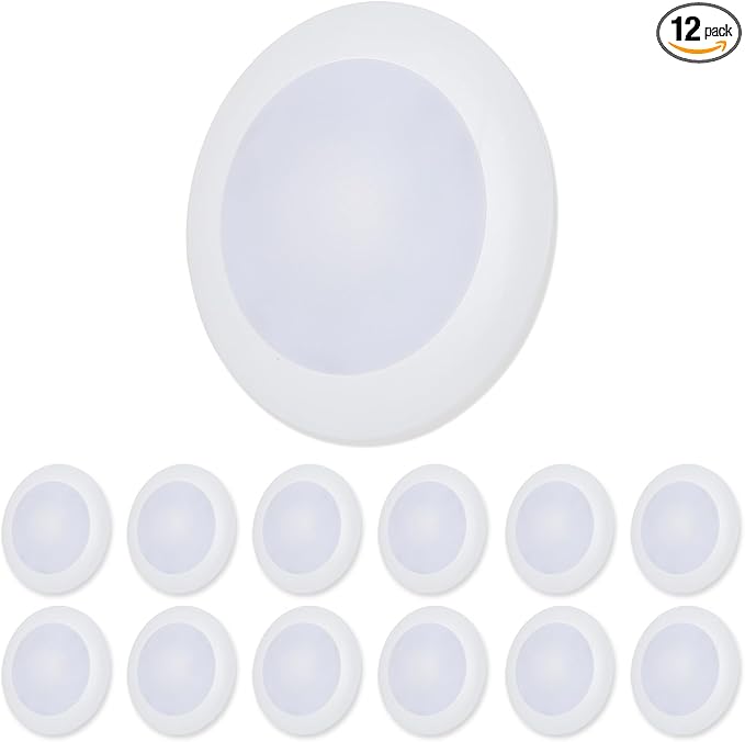 7.5 Inch Disc Light I Dimmable Ceiling Light Fixtures | 5CCT LED Lights 2700K/3000K/3500K/4000K/5000K | Flush Mount Ceiling Light I ETL & UL Certified I LED Lights for Bedroom - 12 Pack