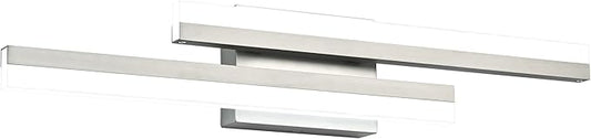 PRESDE 24 Inch Vanity Light Brushed Nickel Bathroom Light Fixtures Over Mirror LED Modern Bath Lighting Bar Dimmable