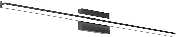 SOLFART Vanity Lighting Fixtures 48 Inch Modern Black Bathroom Vanity Lights Over Mirror 6000K ND 28W