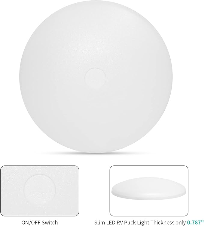 4.5 Inch RV LED Ceiling Puck Light RV Boat Interior Light DC 12V Surface Mount Ceiling Dome Light, 4.5W Panel Downlight for Camper Van Travel Trailer Motorhome (Warm Light, Pack of 5)