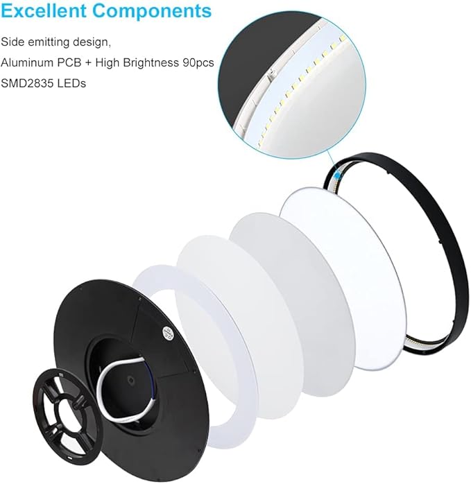 9 Inch Black LED Flush Mount Ceiling Light, 5000K Daylight White Low Profile, 18W 1800LM, Round Slim Flat Ceiling Fixture for Closets, Bedrooms, Hallways, Stairwells, Porch