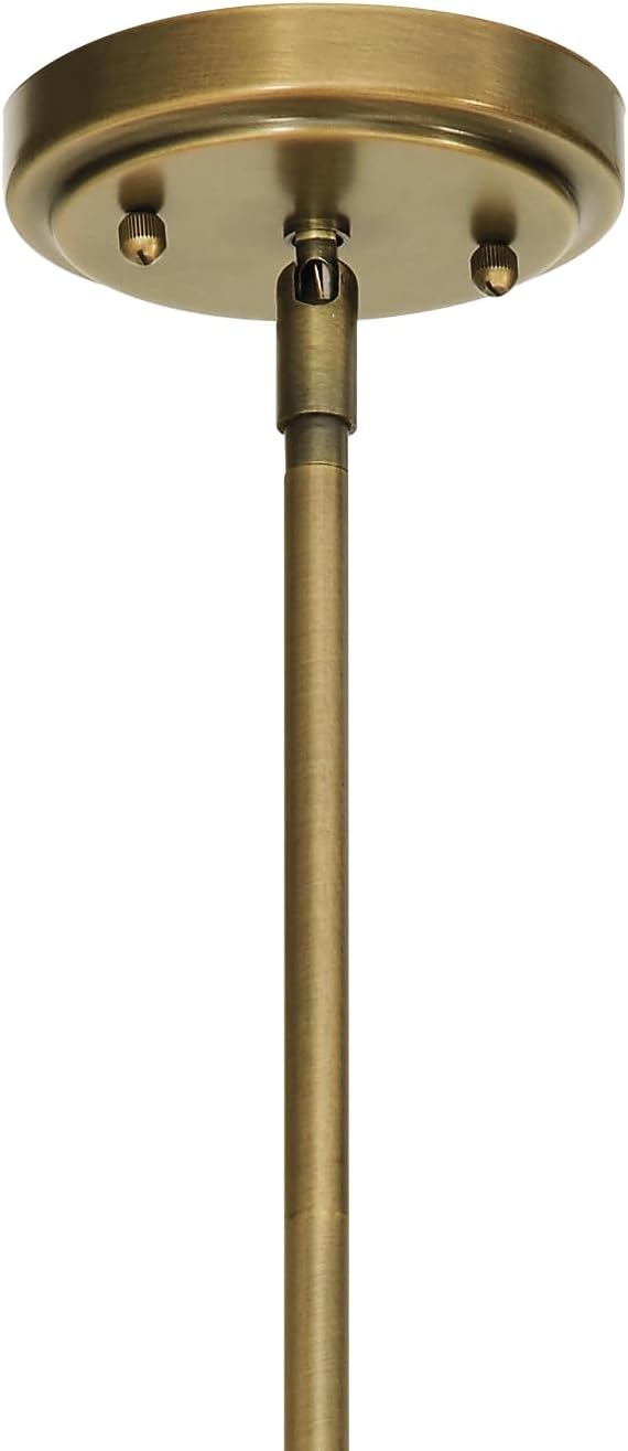 KICHLER Everly 15.25" 1-Light Bell Pendant with Clear Glass in Natural Brass, for a Kitchen Island, Dining Nook, or Home Bar, (15.25" x 10.5") 42456NBR