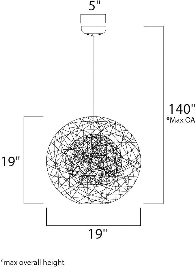 Maxim Bali-One Light Chandelier-19 Inches Wide by 19 inches high-Natural/White Finish -Traditional Installation