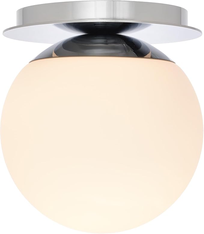 Chrome Wall Sconces, 1 Light Modern Globe Sconce, Wall Light for Bedroom Bathroom Living Room & Hallway Vanity Lighting, Ceiling Light Fixture (1-Light, Chrome)