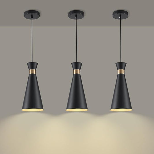 2026 New Pendant Lights Kitchen Island 3 Pack Black Gold, 5.9" Mini Modern Island Lights for Kitchen Pendant Light fixtures Adjustable Hanging Small Farmhouse Kitchen Island Lighting for Sink Bar